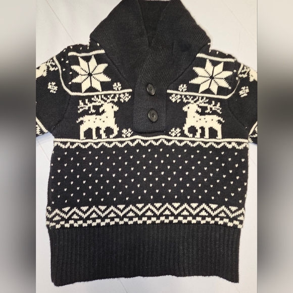 Peek Other - Peek...Little Peanut Sz 12-18 Months Black Sweater Pullover Reindeer